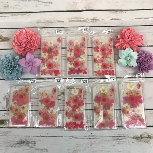 Hand Pressed Pink and White Flower iPhone Case - Picture 13 of 13